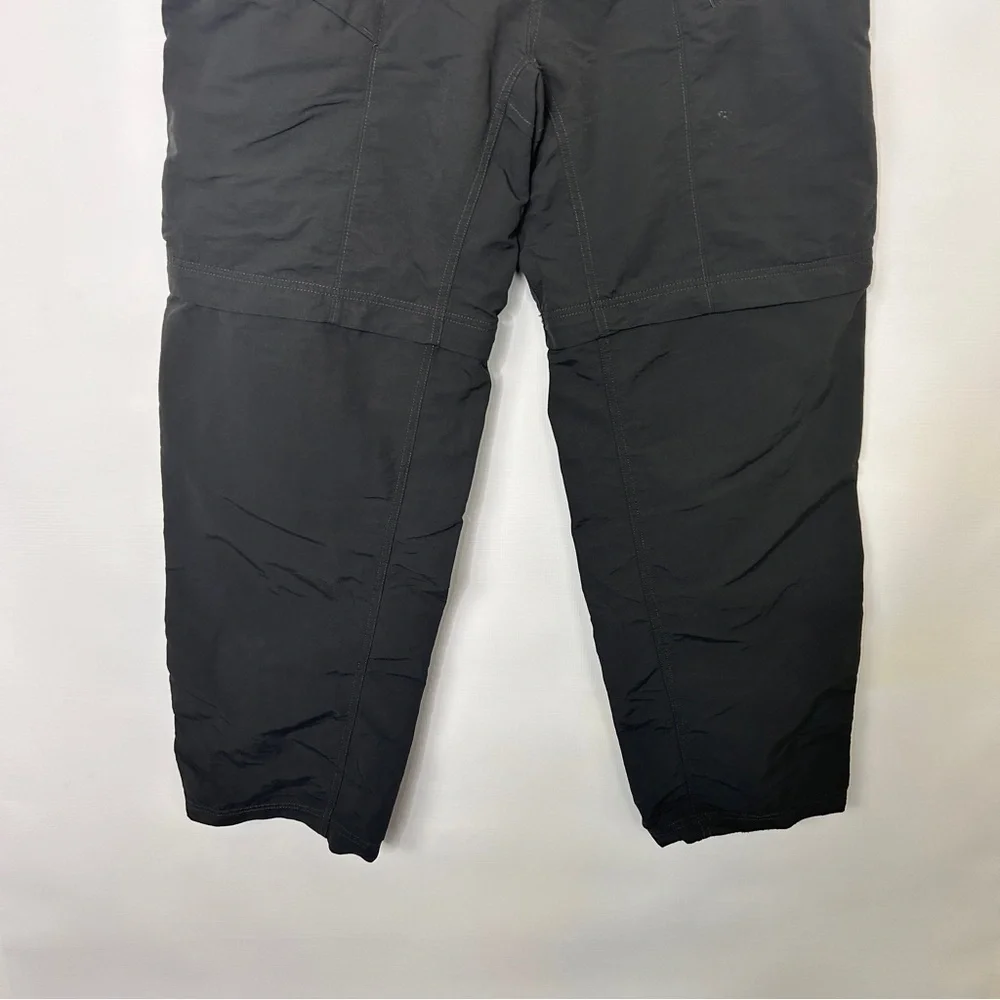 The North Face Mens Zip Off Pants Shorts XXL Gray Cargo Pockets with Belt